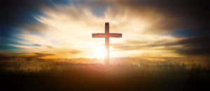 Cross with sunlight background