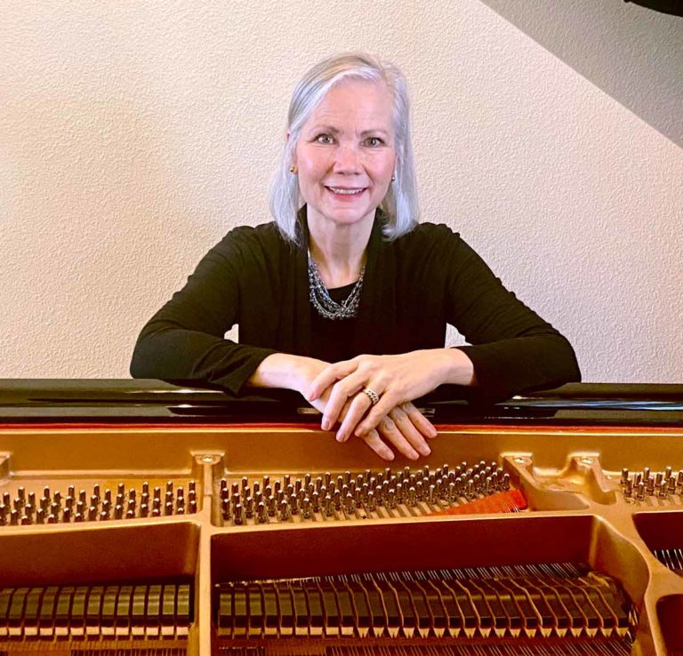 Dixie Hall playing piano at St David's Anglican Church